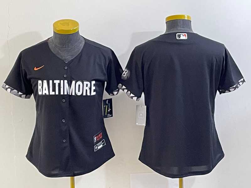 Womens Baltimore Orioles Blank Black 2023 City Connect Cool Base Stitched Jersey->mlb womens jerseys->MLB Jersey